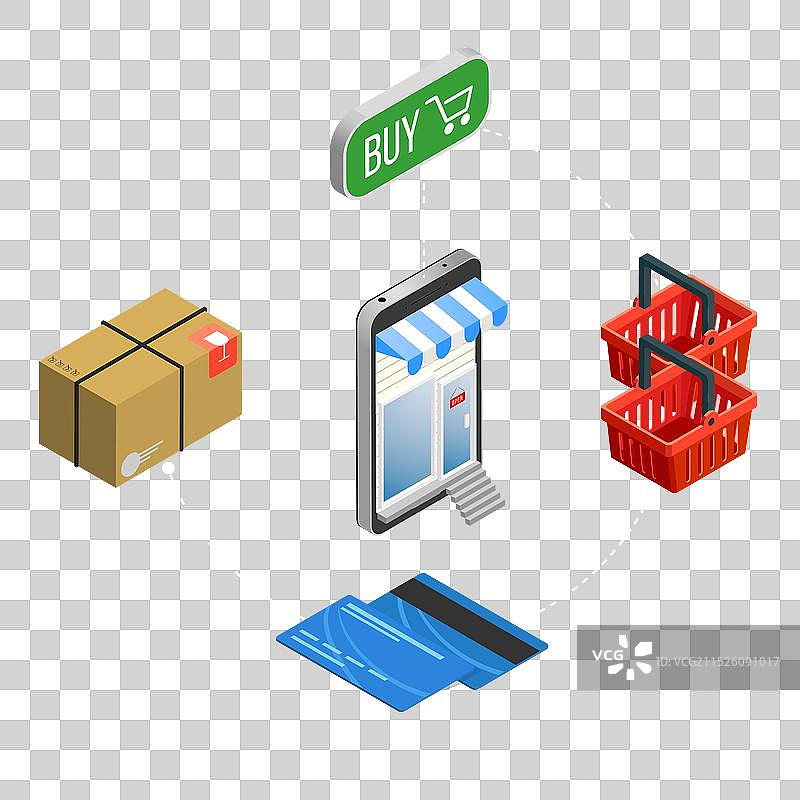 2.5D在线购物图片素材