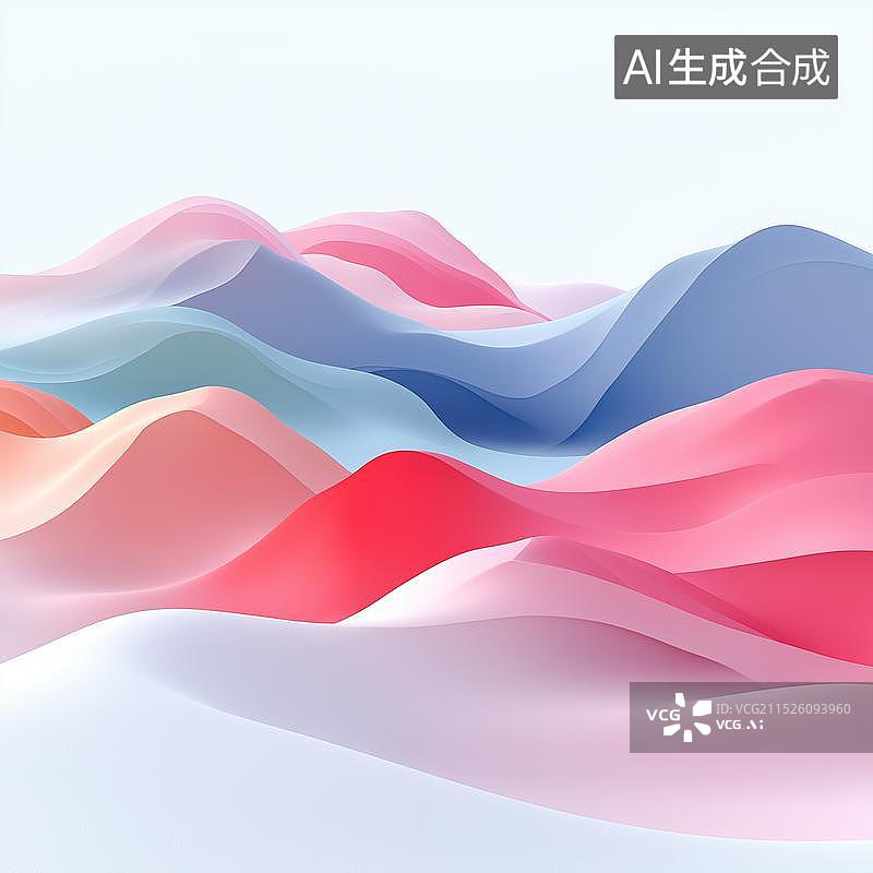 【AI数字艺术】国风水彩背景简约抽象山脉图片素材