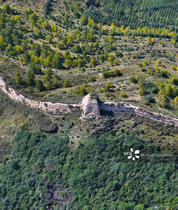 青海省西宁市大通县明长城遗址公园航拍图片素材