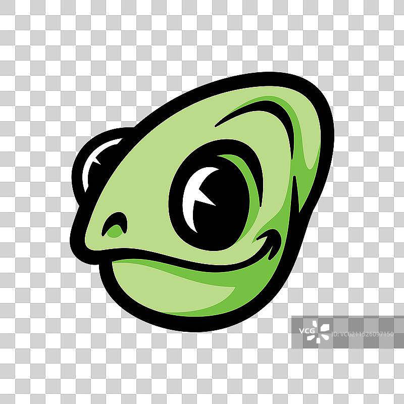 变色龙头线条艺术趣味卡通风格草图图片素材