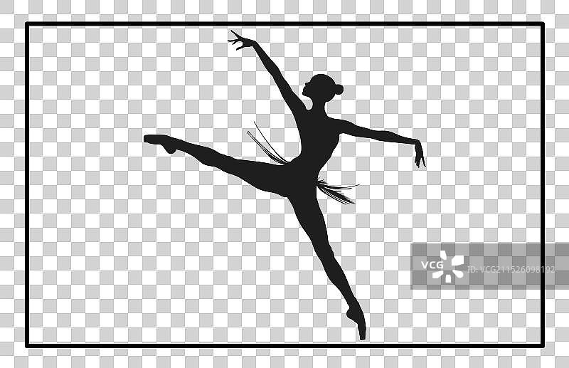 芭蕾舞演员姿势 - 优雅的舞蹈轮廓图片素材