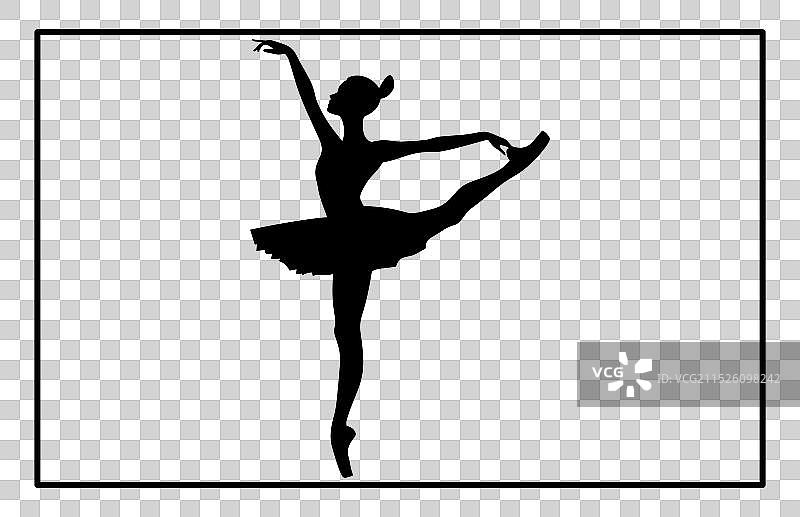 芭蕾舞演员姿势 - 优雅的舞蹈轮廓图片素材