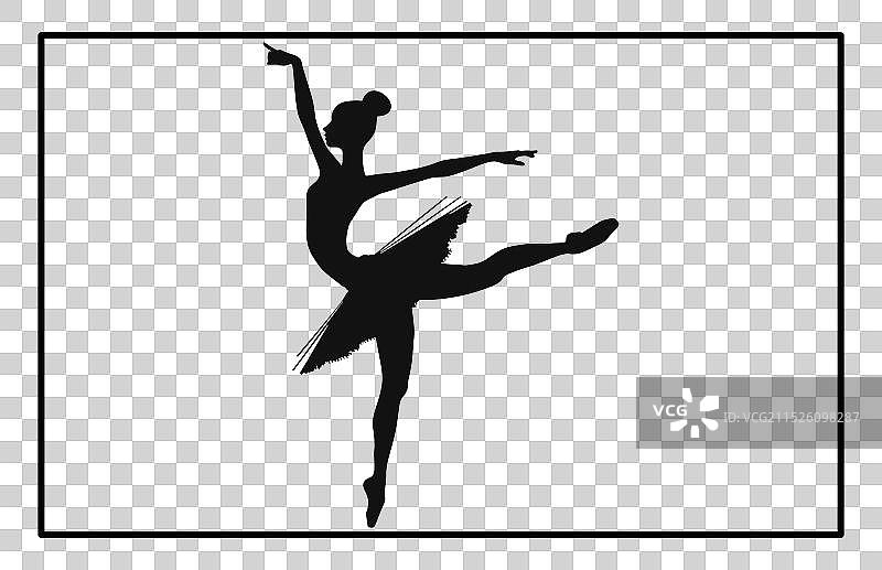 芭蕾舞演员姿势 - 优雅的舞蹈轮廓图片素材