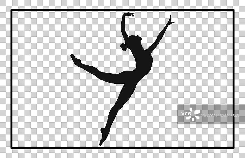 芭蕾舞演员姿势 - 优雅的舞蹈轮廓图片素材