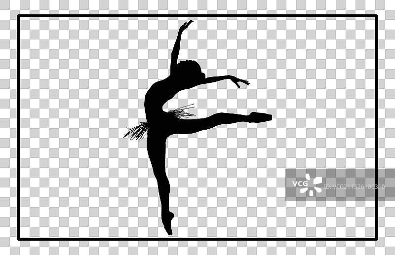 芭蕾舞演员姿势 - 优雅的舞蹈轮廓图片素材