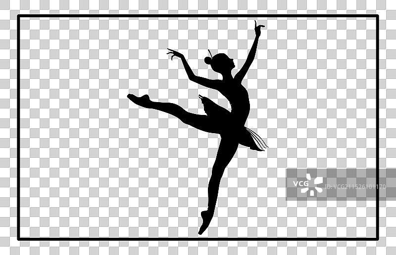 芭蕾舞演员姿势 - 优雅的舞蹈轮廓图片素材