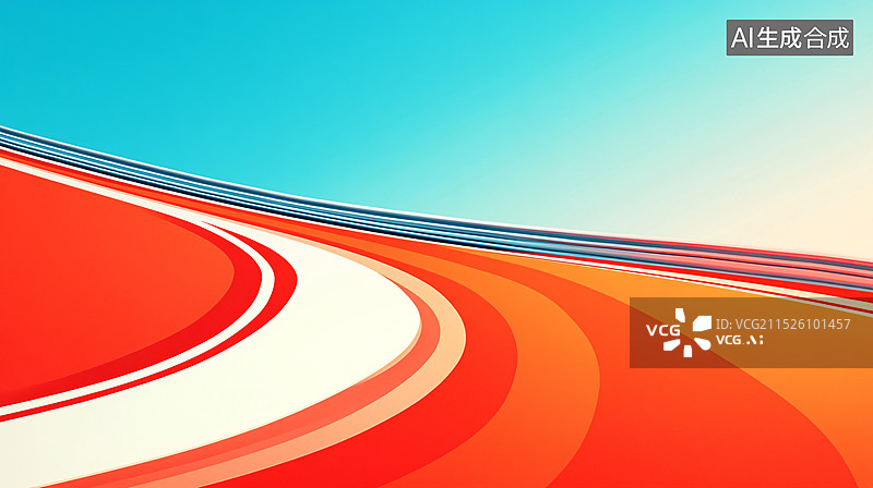 【AI数字艺术】运动比赛的跑道场景插画图片素材