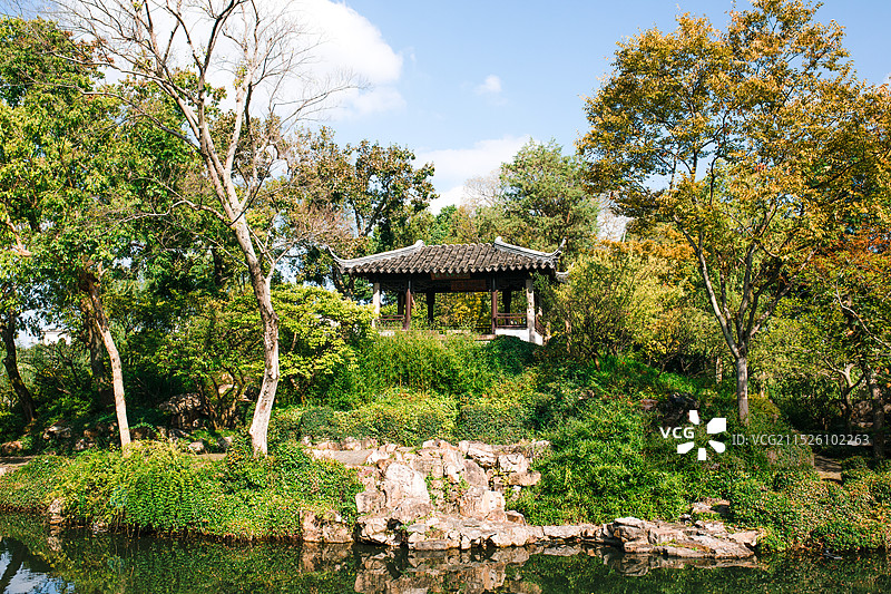 拙政园 雪香云蔚亭，中国苏州，世界文化遗产 苏州园林图片素材