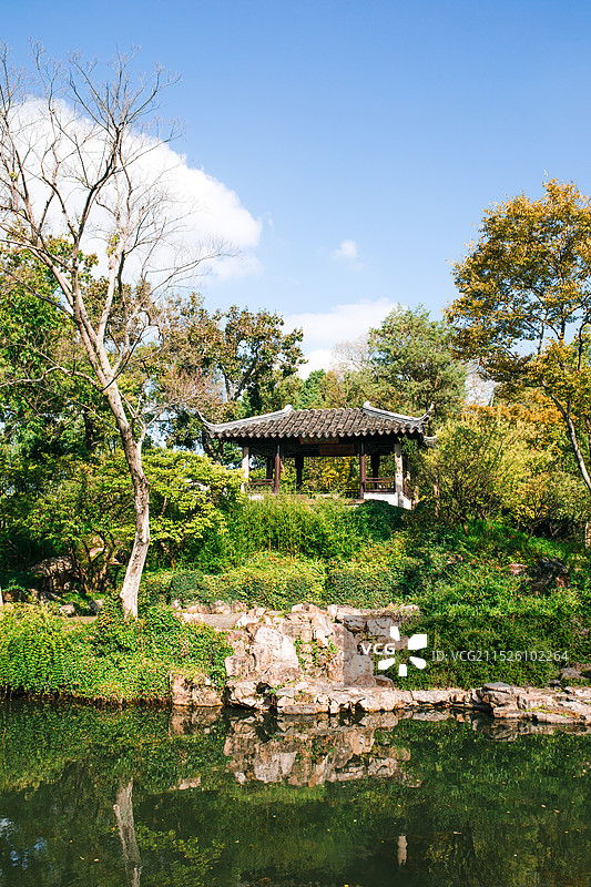 拙政园 雪香云蔚亭，中国苏州，世界文化遗产 苏州园林图片素材