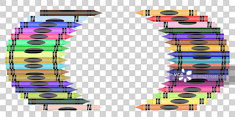 彩色蜡笔边框教育图片素材