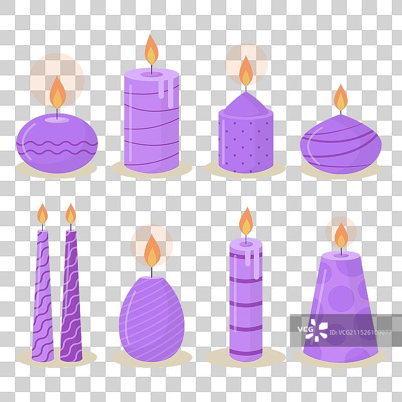 扁平风格降临节蜡烛合集图片素材