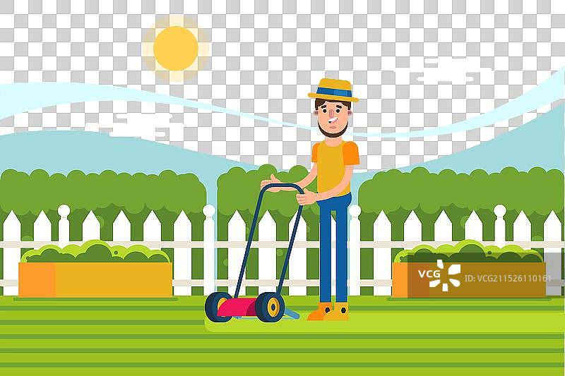 创意草坪修剪图片素材