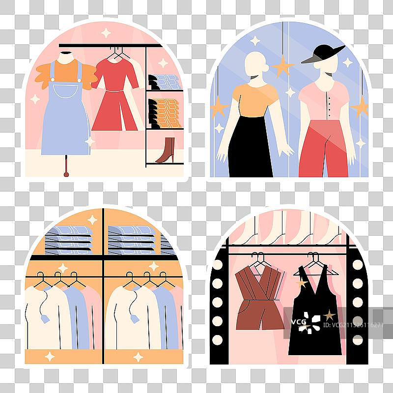 简约时尚商店贴纸图片素材