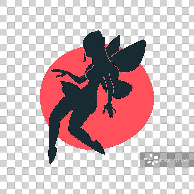 扁平风格仙女轮廓图片素材