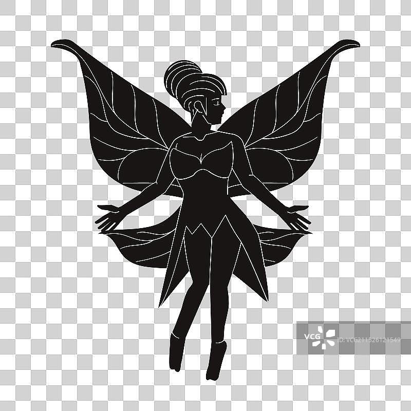 扁平风格仙女轮廓图片素材