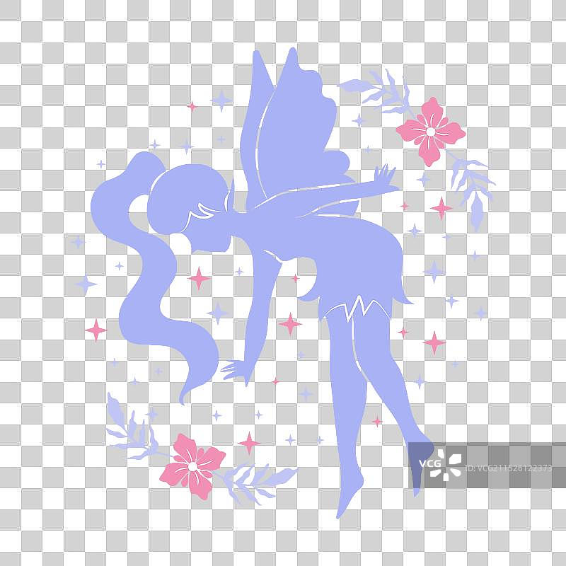 扁平风格仙女轮廓图片素材