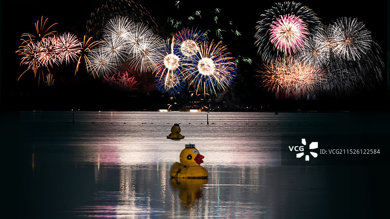 无锡鼋头渚国庆烟花大会图片素材