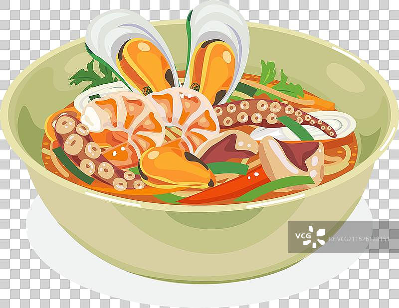 韩式海鲜面图片素材