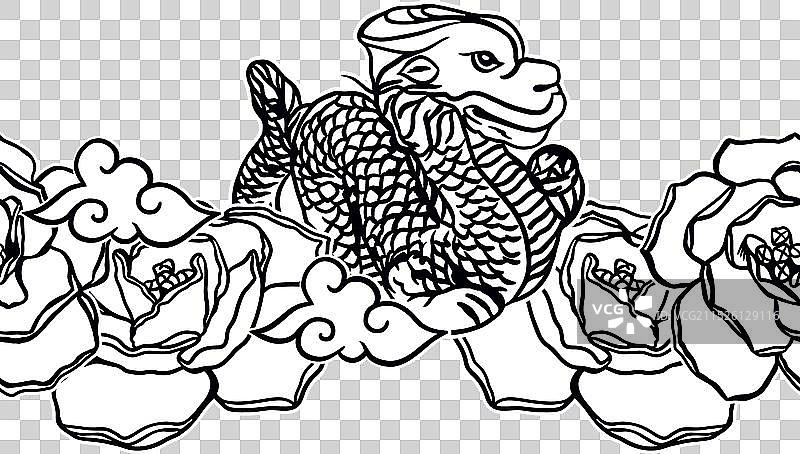 中国龙无缝边框图片素材