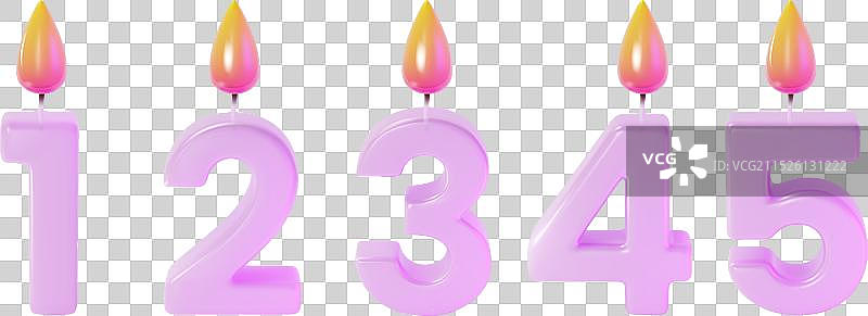 卡通3D生日蛋糕蜡烛数字套装图片素材