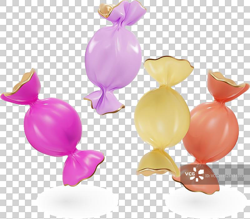 卡通风格的3D糖果包装图片素材