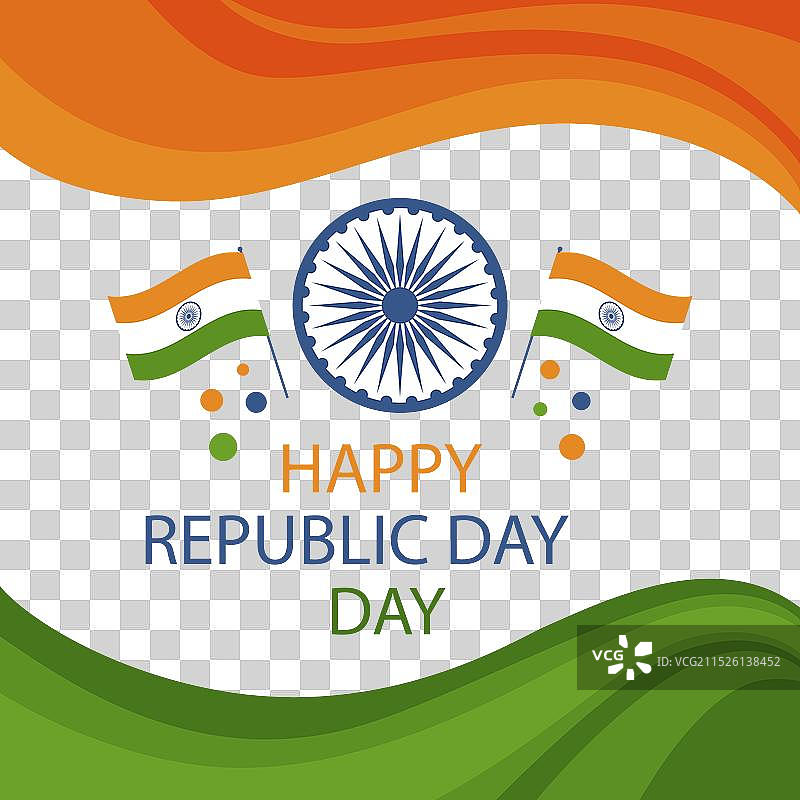 印度共和国日扁平风格设计图片素材