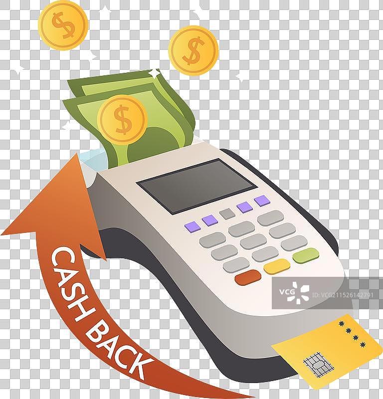 带POS机的返现概念图片素材