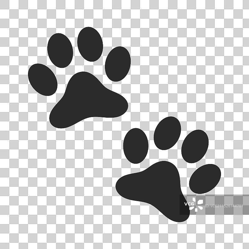 宠物爪子黑色图标图片素材