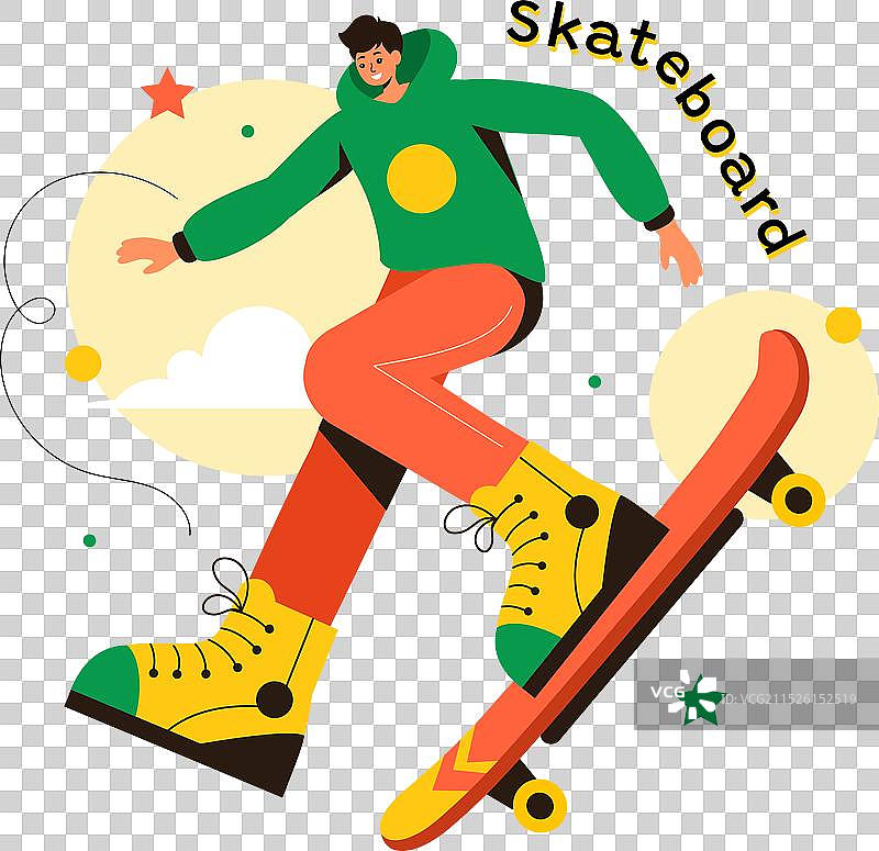 滑板与滑板运动员图片素材