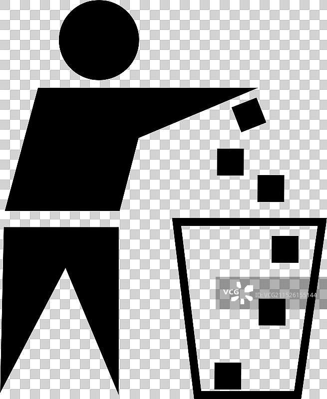 白色背景上的垃圾标志设计图片素材