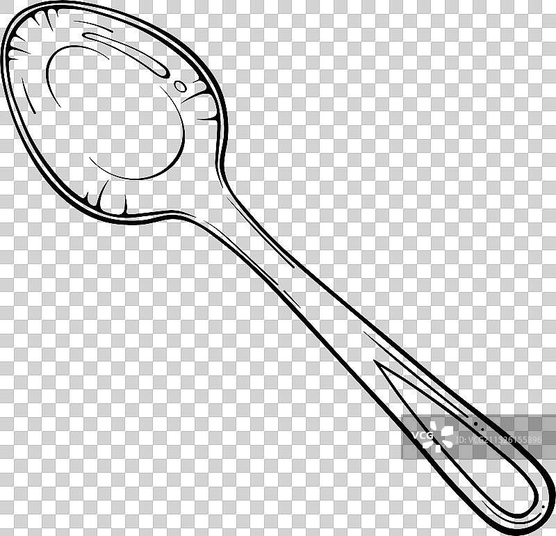 勺子顶视图线条艺术图片素材