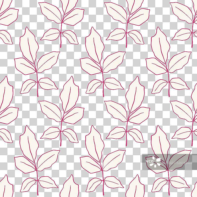 植物叶子手绘花卉无缝图案图片素材