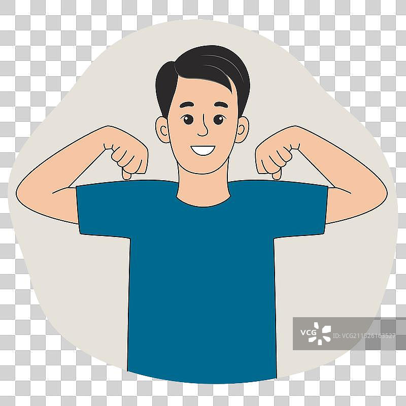 满意的男人展示自信图片素材