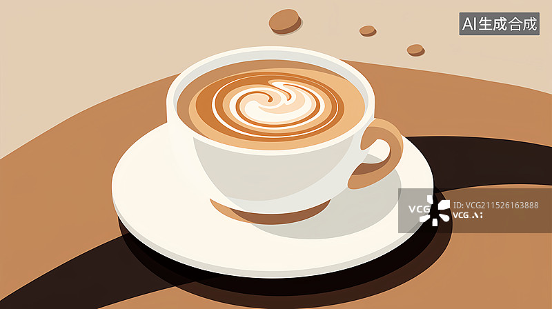 【AI数字艺术】冬季饮品卡布奇诺咖啡热饮菜单海报图片素材