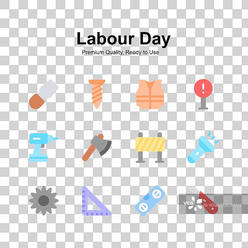 劳动节图标套装图片素材