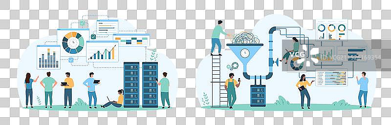 大数据研究与转换流程图片素材