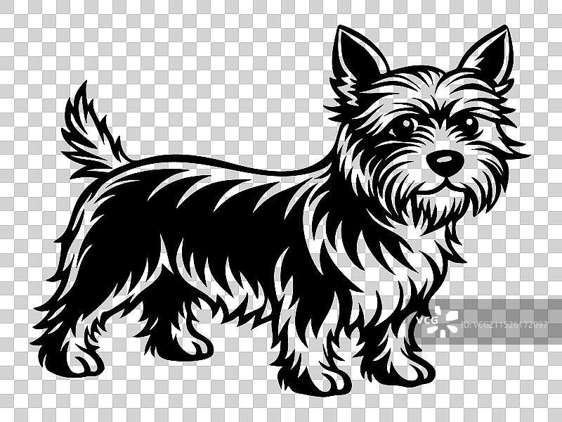 凯恩梗犬全身黑白图标图片素材