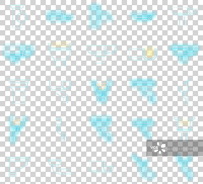 排水沟图标霓虹灯效果图片素材