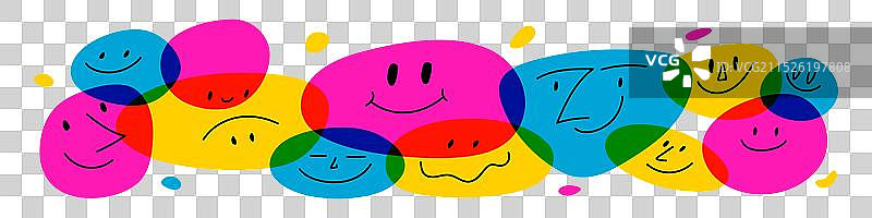 带有微笑表情的快乐面孔图标图片素材