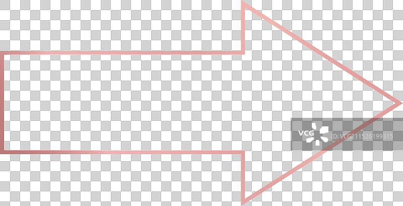 玫瑰金发光箭头形状框架图片素材