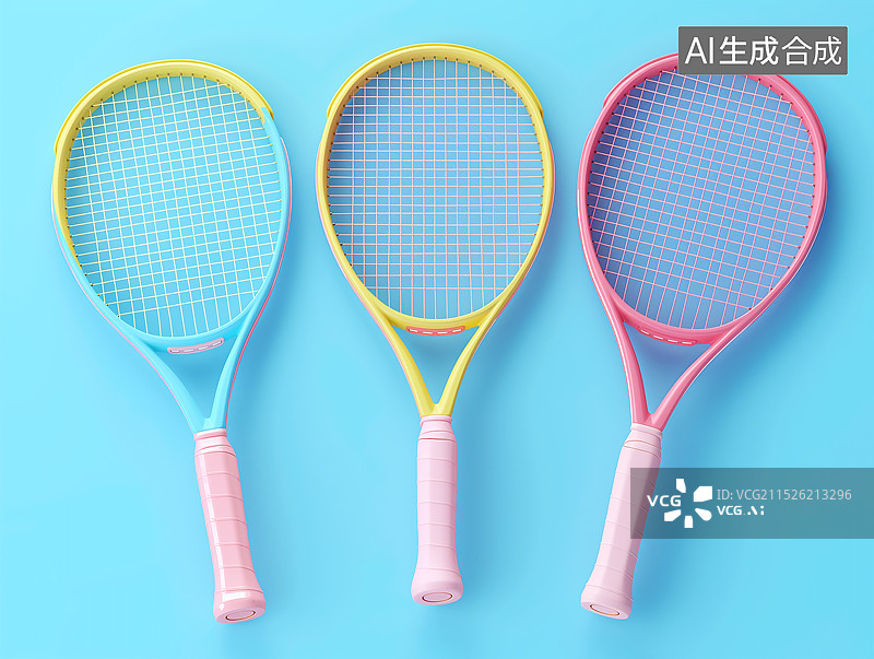 【AI数字艺术】3D网球拍模型图片素材