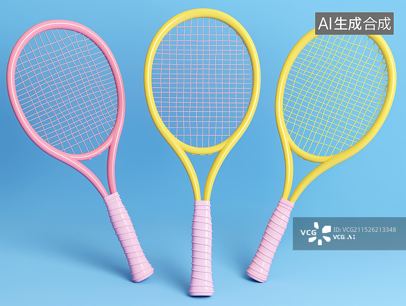 【AI数字艺术】3D网球拍模型图片素材
