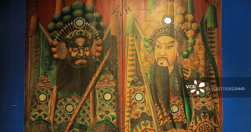 中国传统彩绘 神将 门神 神明 特写图片素材