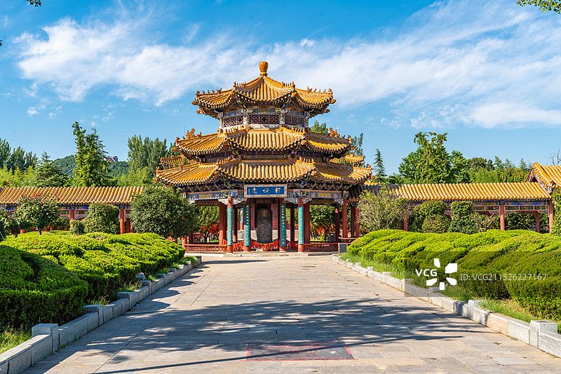 河南永城芒砀山刘邦斩蛇处秀美风光图片素材