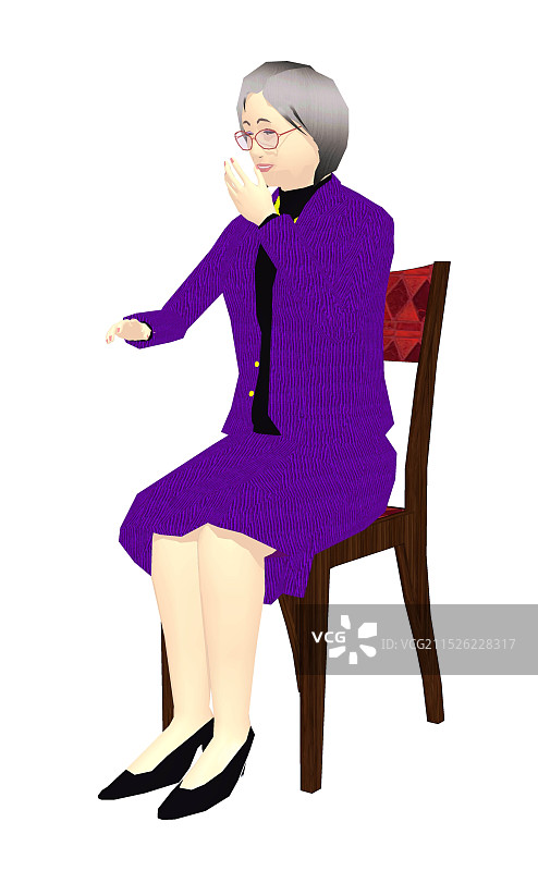 坐在椅子上微笑的女人图片素材