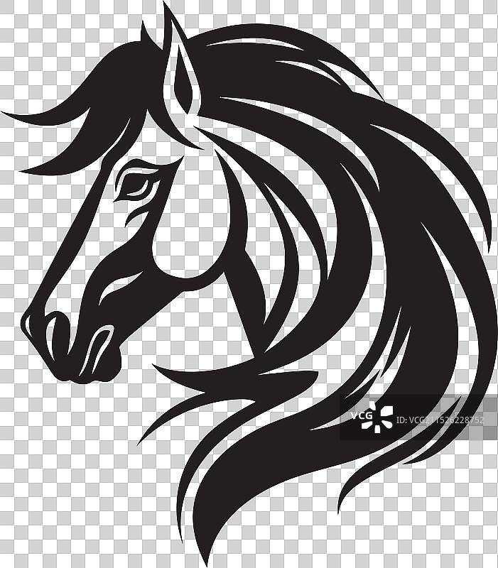 奔腾骏马黑色艺术图片素材