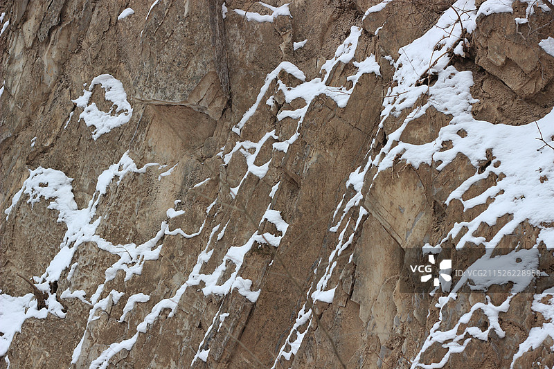沟崖 北京雪后图片素材