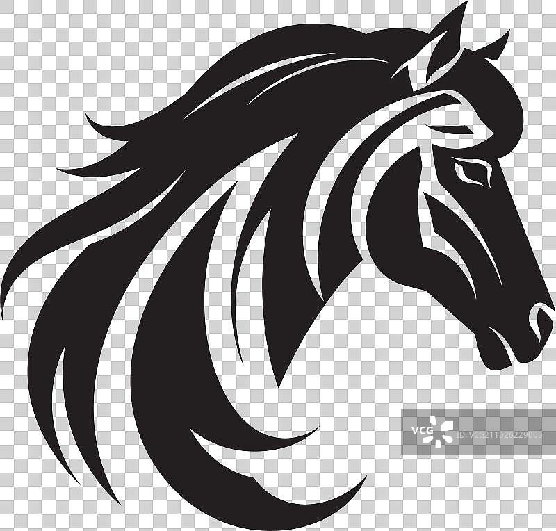 奔腾的黑色骏马图片素材