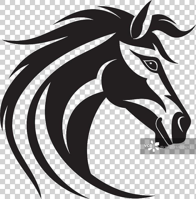 黑色骏马雕塑：马术优雅图片素材