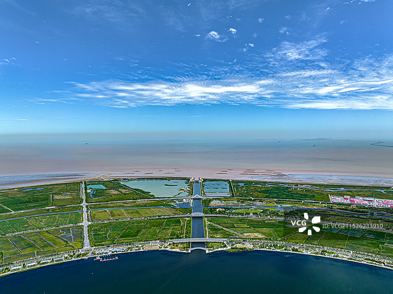 赤风港（A港）  赤风港湿地公园 滴水湖入海口 滴水湖的7条径向河流 上海临港新城海绵城市图片素材